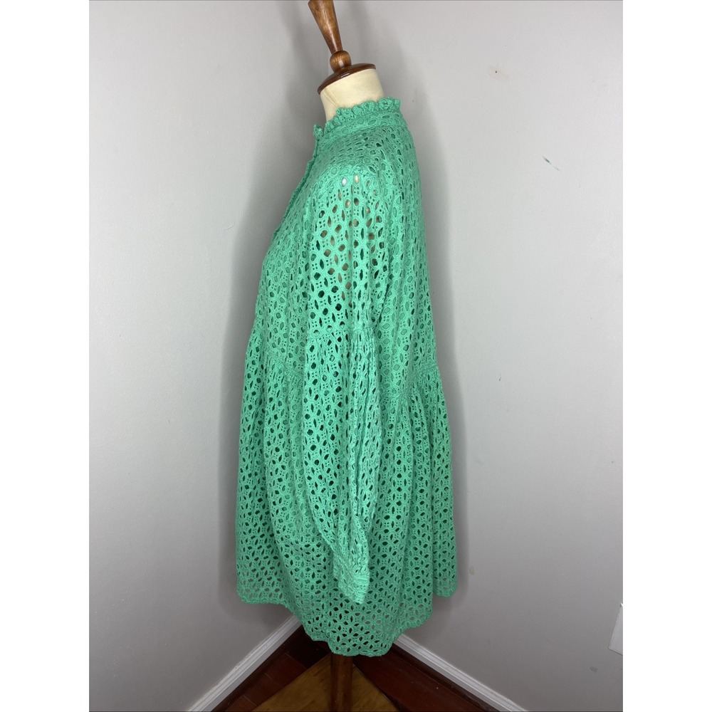New Jude Connally Clover Green Eyelet Gloria Dress Large L - Picture 5 of 12